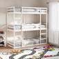 Stapelbed 3-persoons massief grenenhout wit 90x190 cm