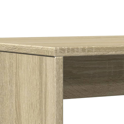 3-delige Eettafel en bankenset bewerkt hout sonoma eikenkleurig