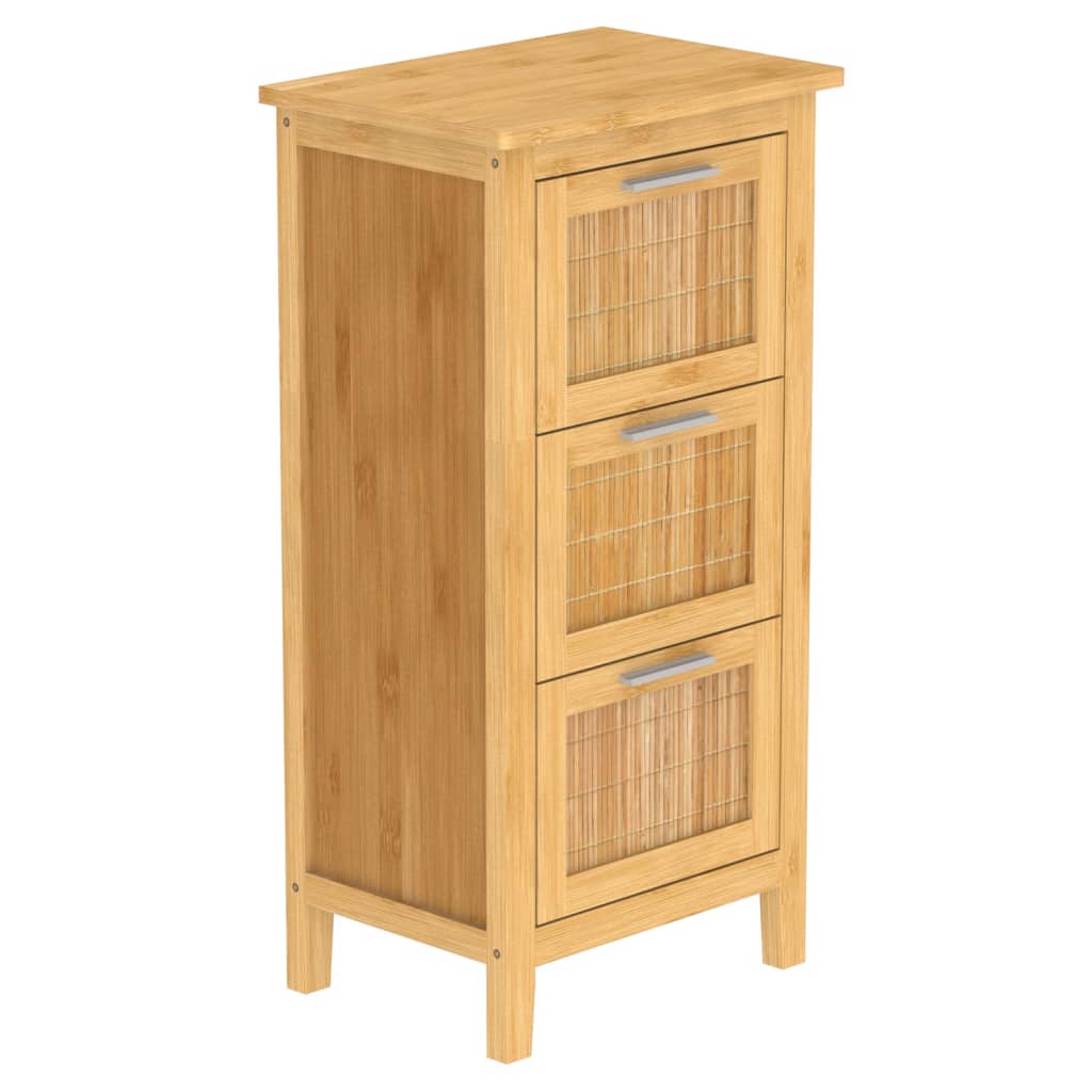 Badkamerkast met 3 lades 30x42x82 cm bamboe