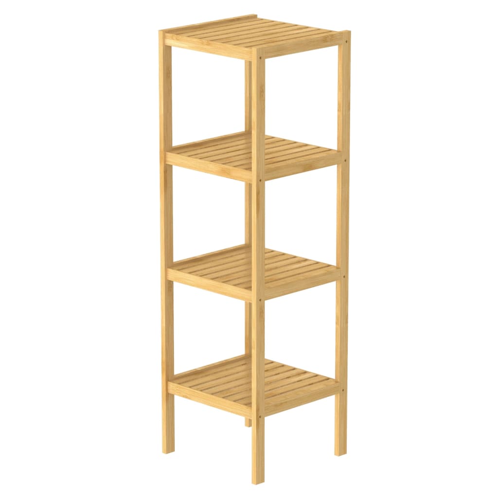 Badkamerrek met 4 schappen 34x33x110 cm bamboe