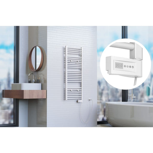 Badkamerradiator met timer 120x50x15 cm wit