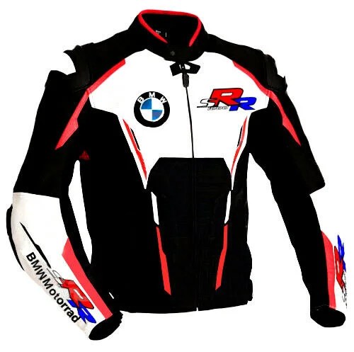 BMW MEN MOTORCYCLE BLACK LEATHER RACING JACKET