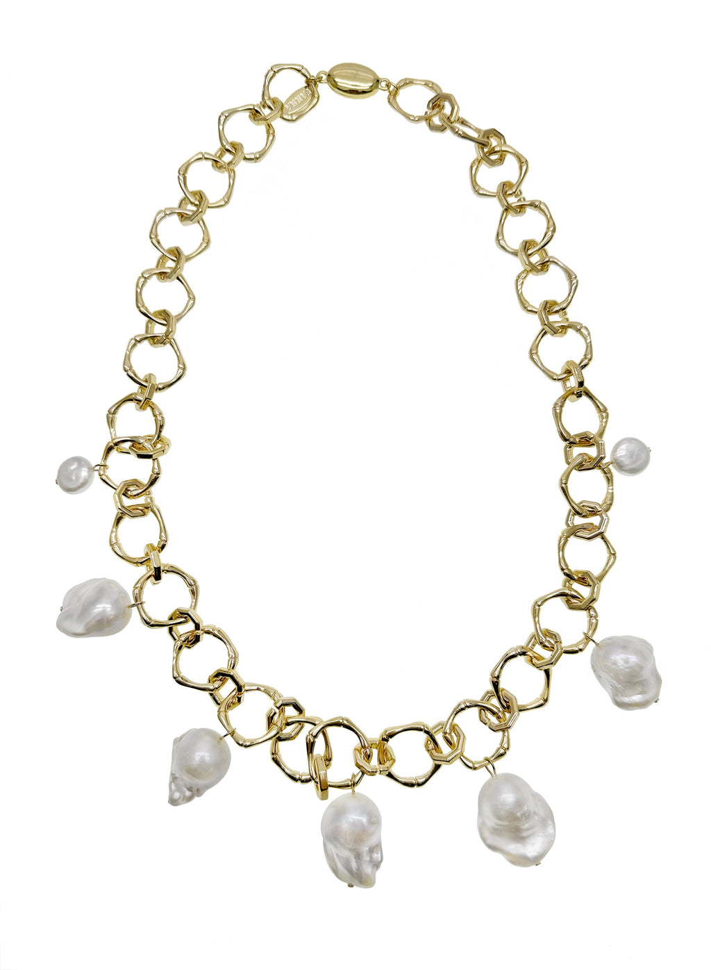 Baroque Pearls Pendants Modern Chain Necklace KN004-0