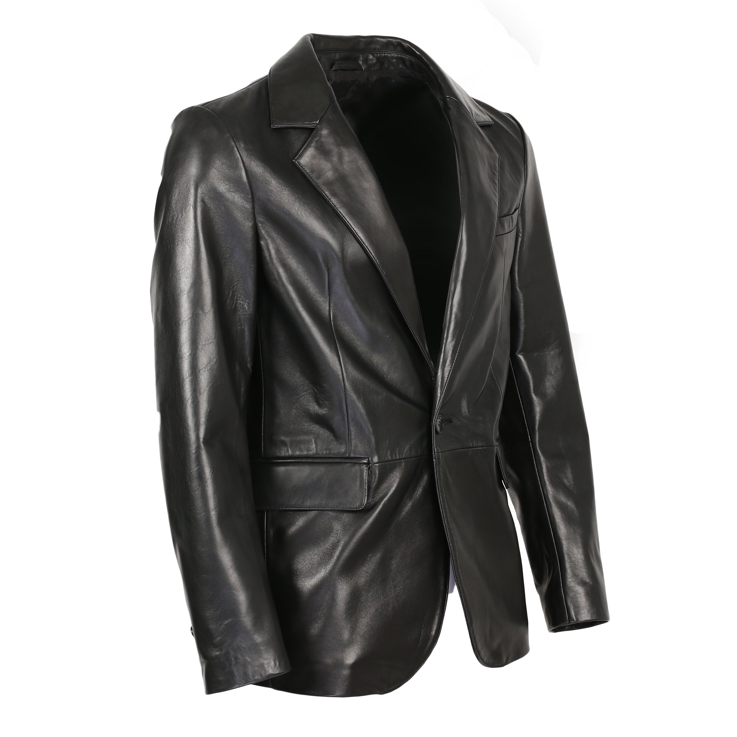 Maximus Mens New Zealand 1 Button Leather Blazer-1