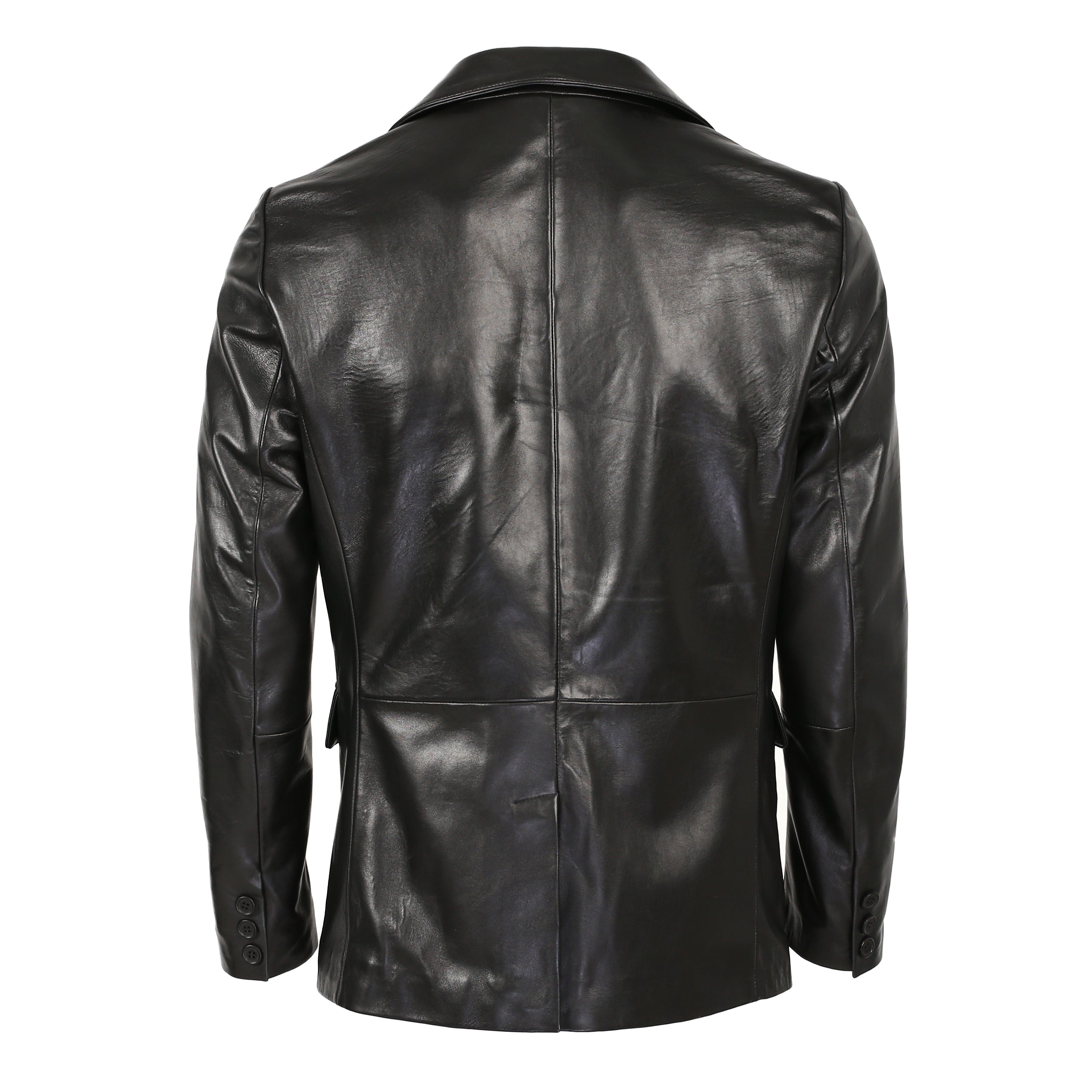 Maximus Mens New Zealand 1 Button Leather Blazer-3