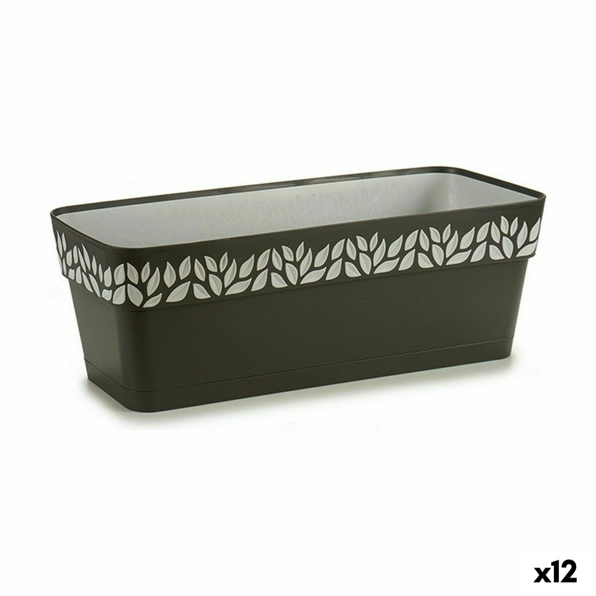 Self-watering planter Stefanplast Cloe Anthracite Plastic 49,5 x 17 x 19 cm (12 Units)-0