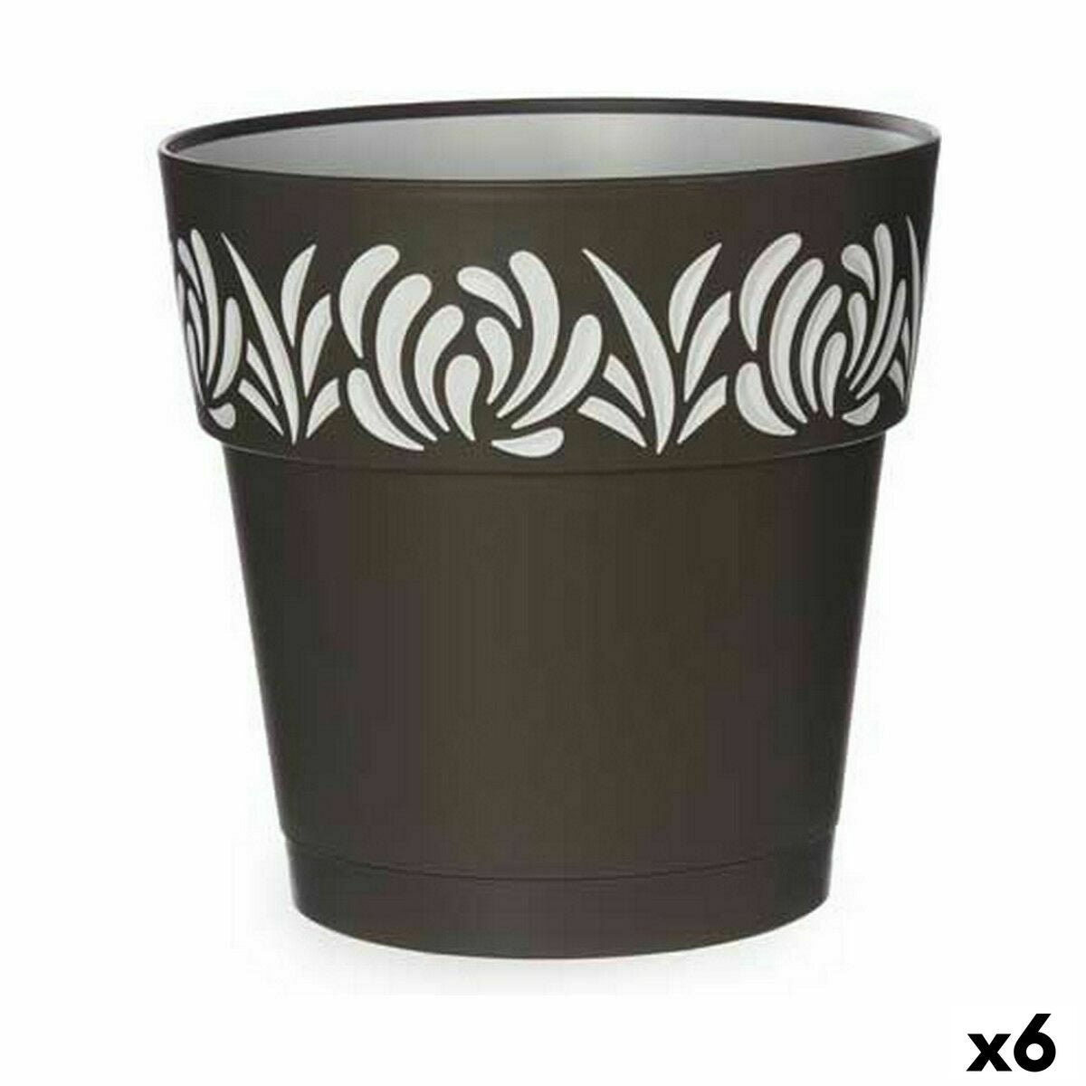 Self-watering flowerpot Stefanplast Gaia Anthracite Plastic 25 x 25 x 25 cm (6 Units)-0