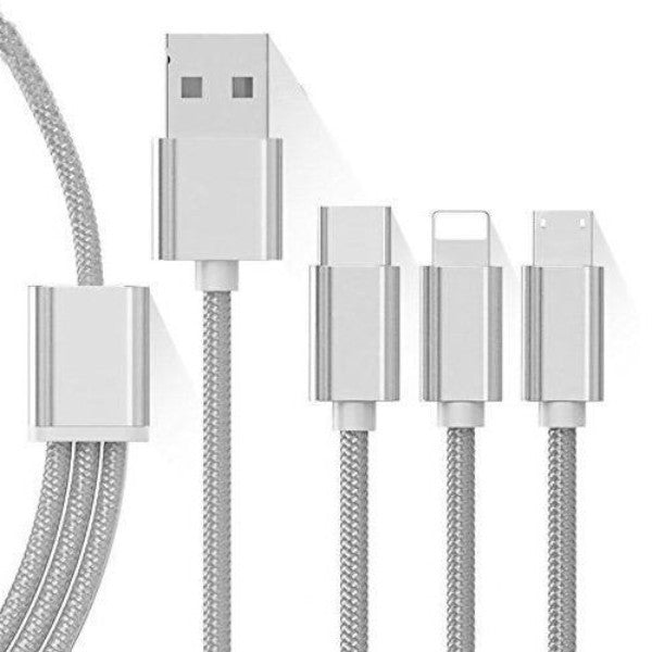 3 az 1-ben megtörhetetlen USB töltő és adatkábel-0