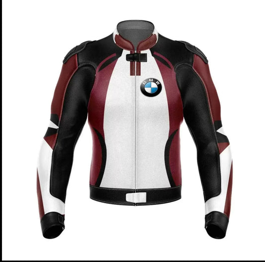 BMW BLACK MEN MOTORCYCLE LEATHER RACING JACKET