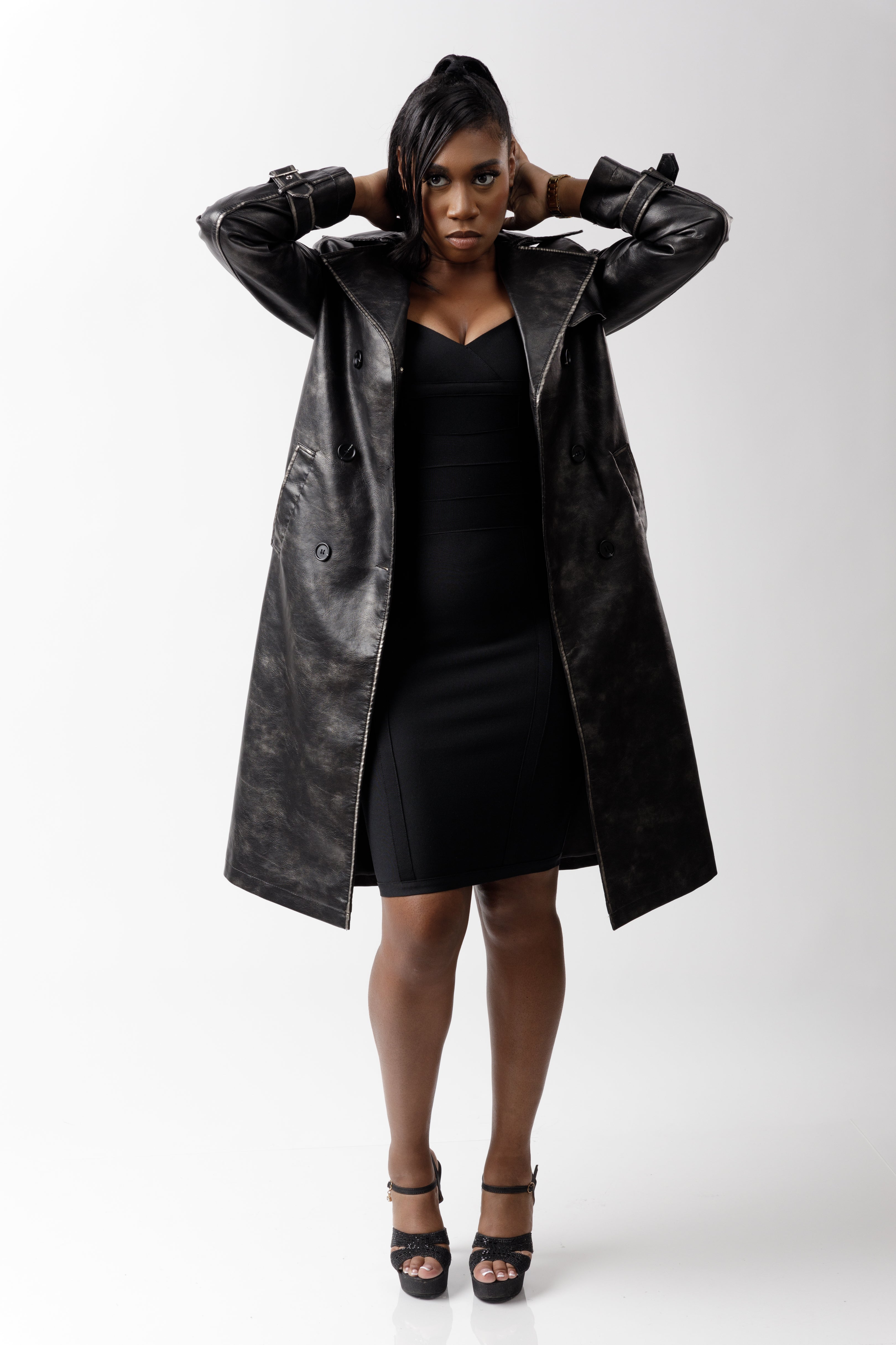 Trenchcoat leatherlook-1