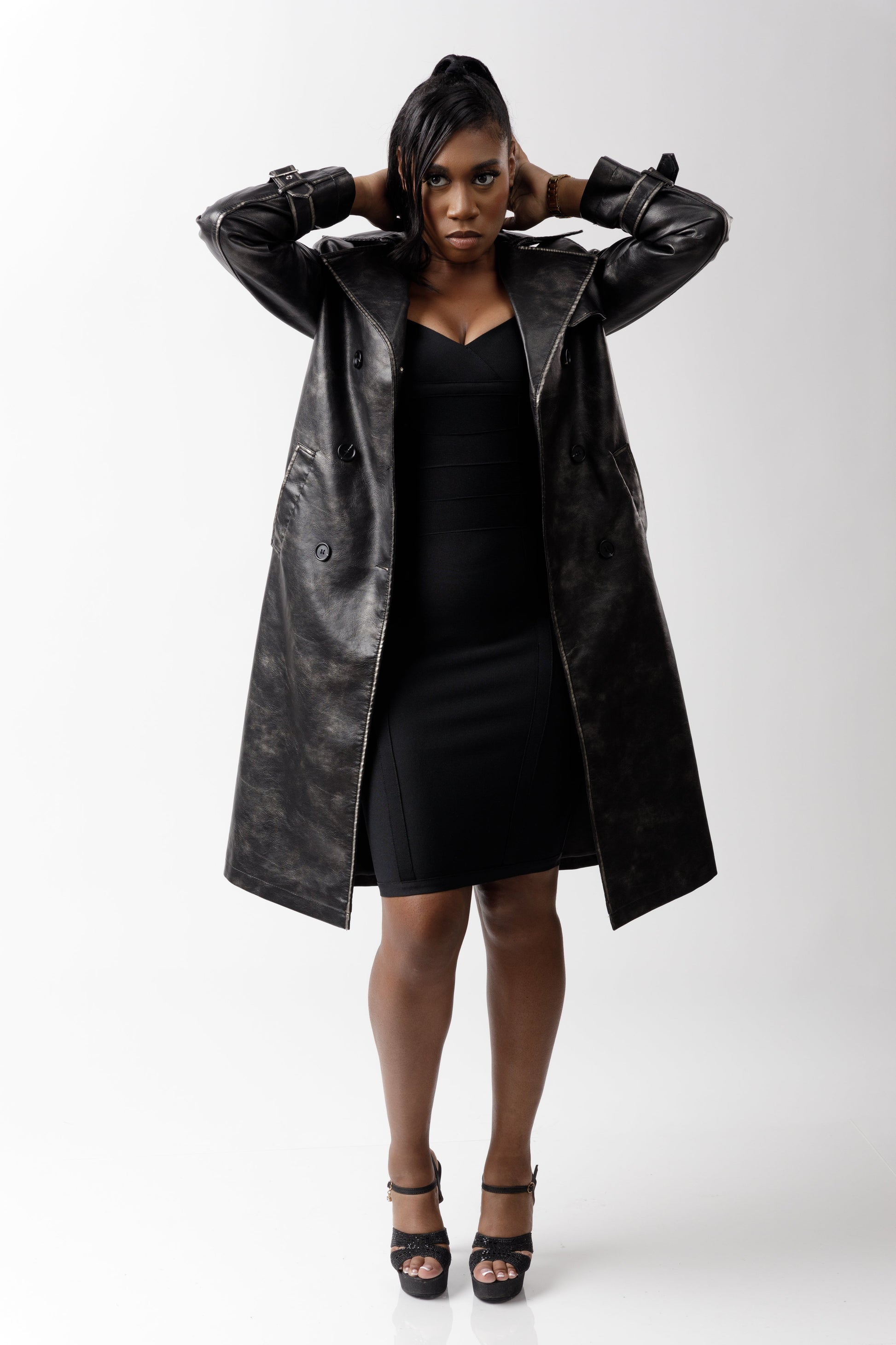 Trenchcoat leatherlook-1