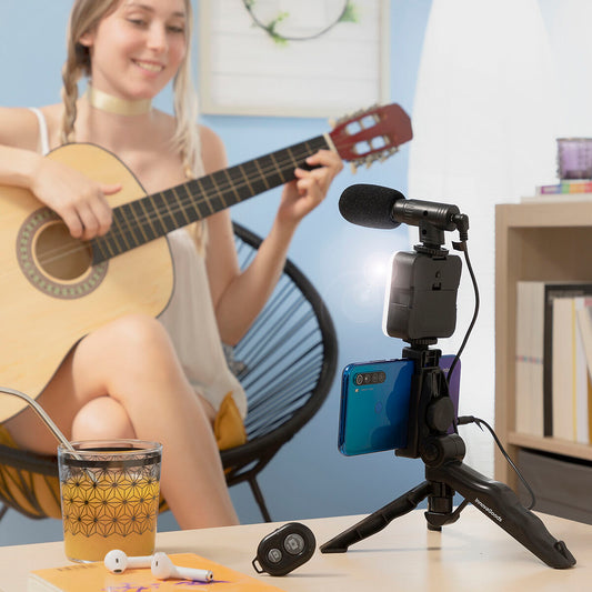 Vlogging Kit with Light, Microphone and Remote Control Plodni InnovaGoods 6 Pieces-0