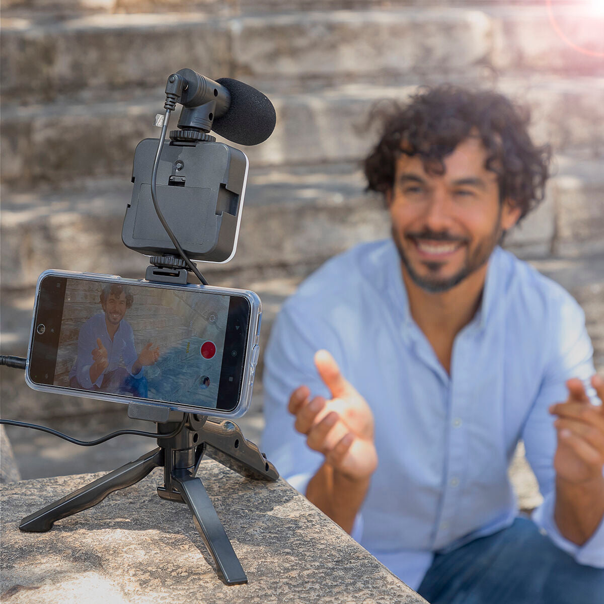 Vlogging Kit with Light, Microphone and Remote Control Plodni InnovaGoods 6 Pieces-11