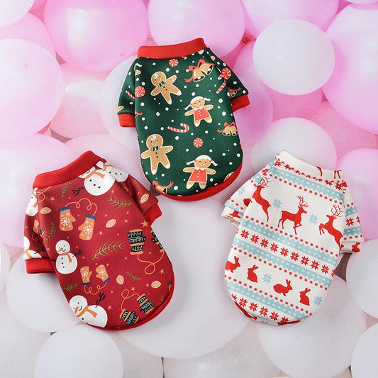 Festive Cartoon Pet Vest - Christmas Dog Clothes For A Stylish Holiday Season-0