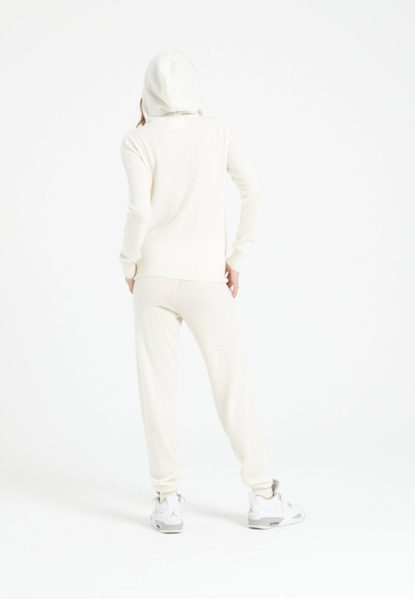 Sweat à capuche cachemire écru femme - LILLY 8-4
