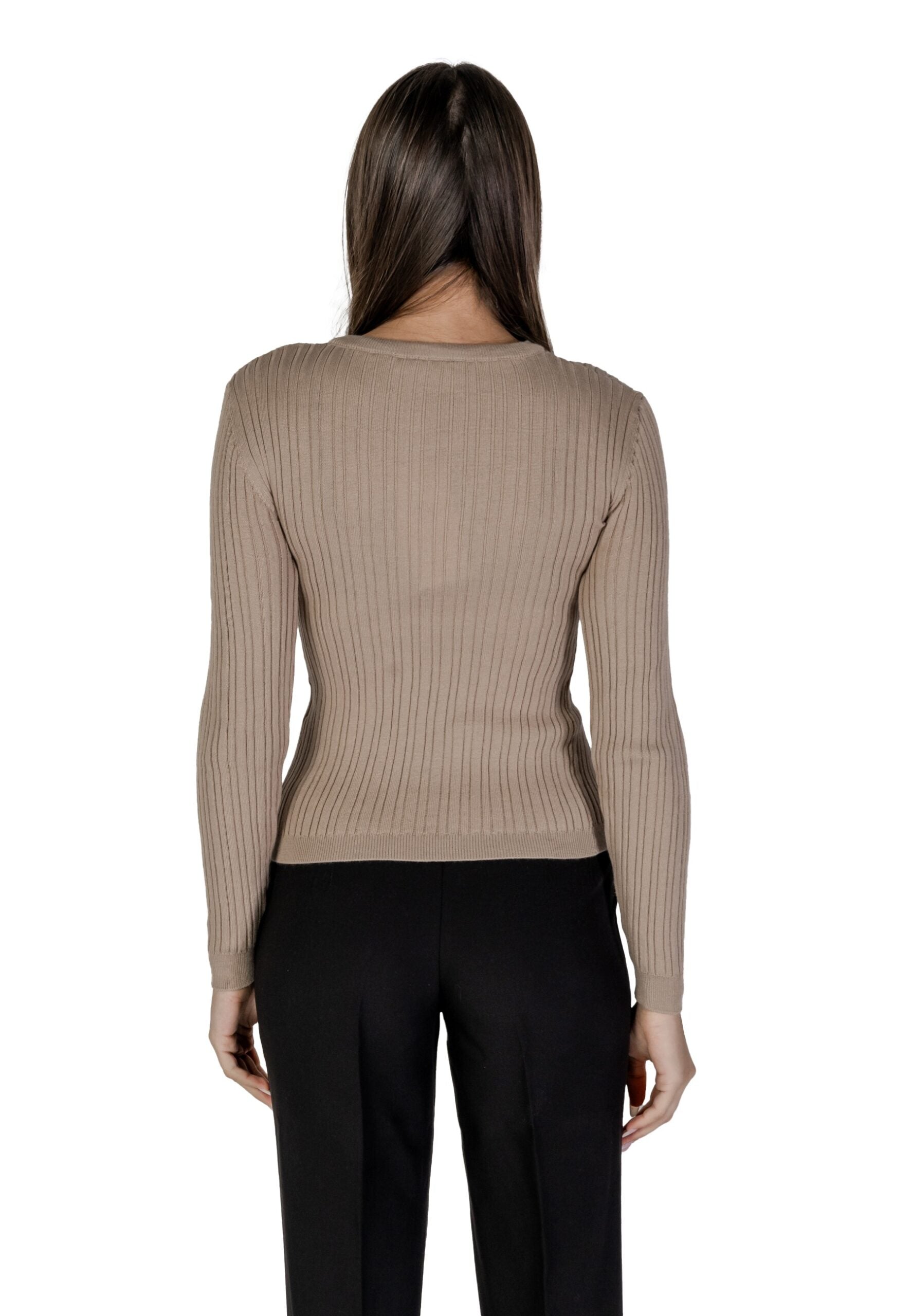 Jersey Vila Clothes vimullie l/s o-neck rib knit top/pb Dark Beige - Foto 2