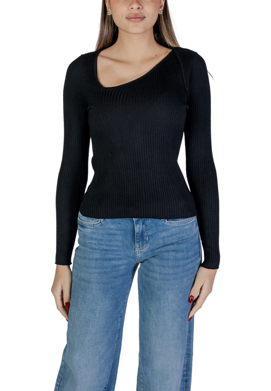 Jersey Vila Clothes vinelly l/s neck detail knit top/pb Black - Foto 1