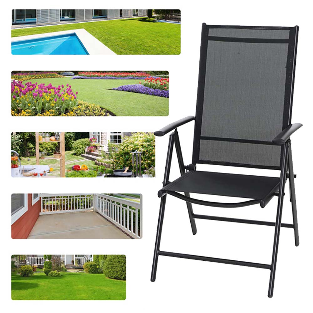 Scaun pliabil de gradina din aluminiu, 2 buc-2