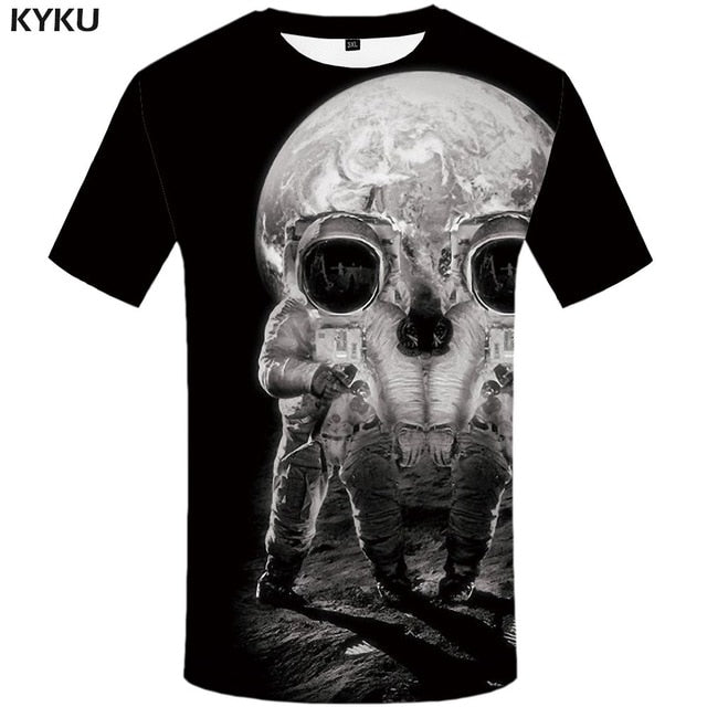 Skull T-shirt Men Flower Tshirts Casual Character Anime Clothes Harajuku Tshirt Printed Animal T-shirts 3d-9