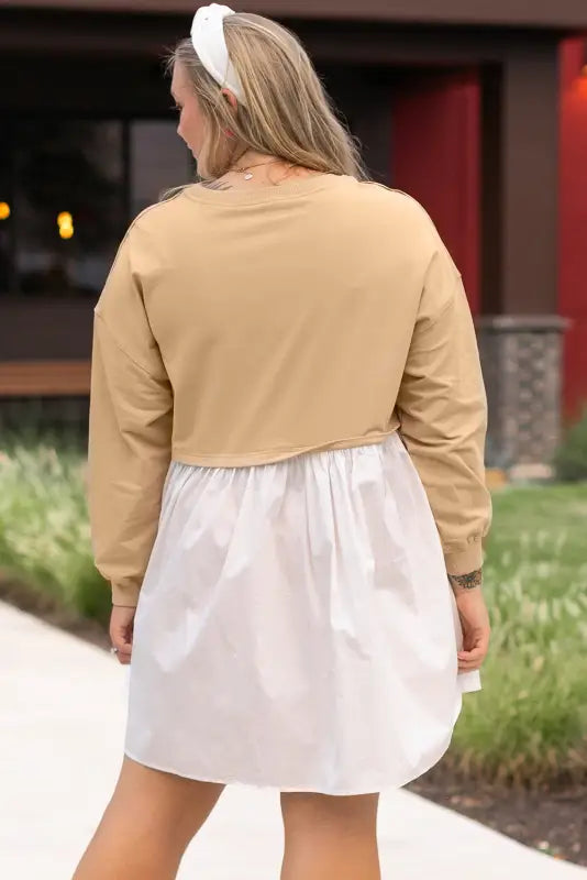 Ruffled Apricot Chic Dress - Plus Size-1